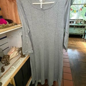 NY collection Light grey 3/4 sleeve, A line dress